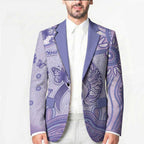 Personalised Epilepsy Awareness Blazer Purple Ribbon Butterfly And Brain Aboriginal Art