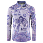 Personalised Epilepsy Awareness Button Sweatshirt Purple Ribbon Butterfly And Brain Aboriginal Art