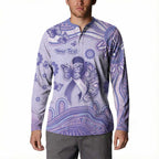 Personalised Epilepsy Awareness Button Sweatshirt Purple Ribbon Butterfly And Brain Aboriginal Art