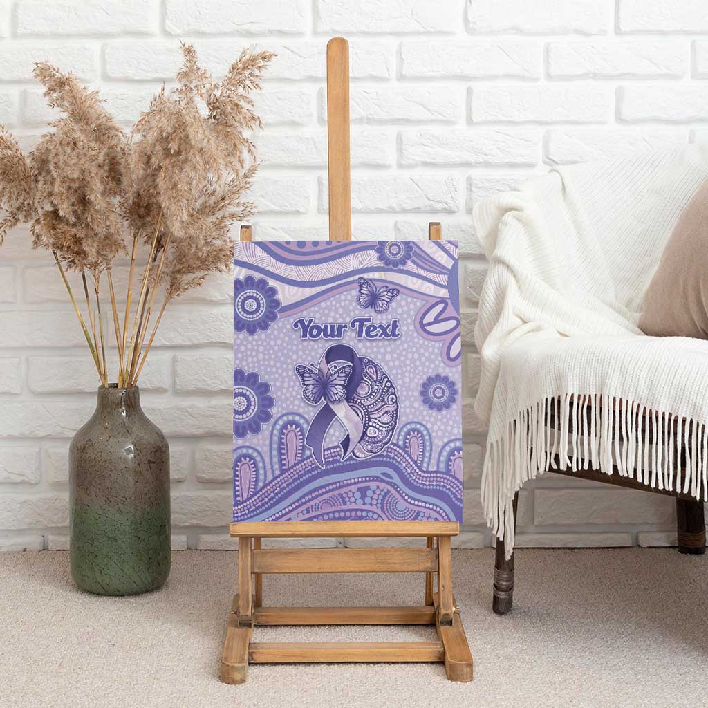 Personalised Epilepsy Awareness Canvas Wall Art Purple Ribbon Butterfly And Brain Aboriginal Art