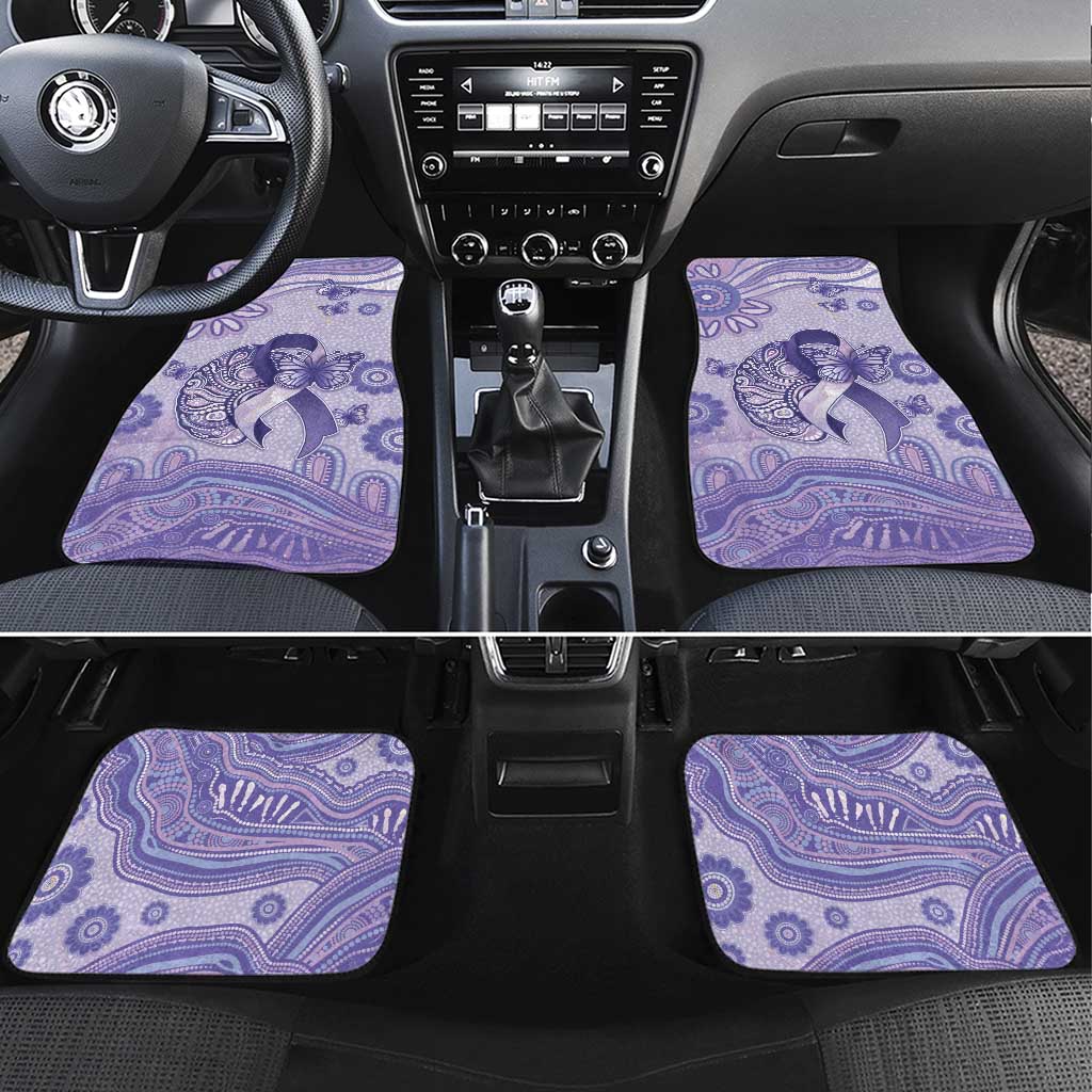 Epilepsy Awareness Car Mats Purple Ribbon Butterfly And Brain Aboriginal Art