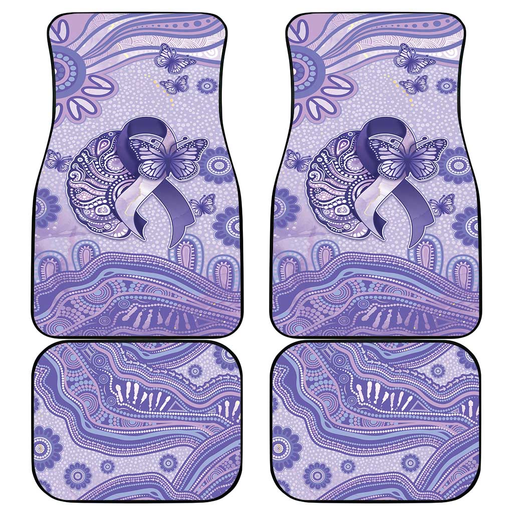 Epilepsy Awareness Car Mats Purple Ribbon Butterfly And Brain Aboriginal Art