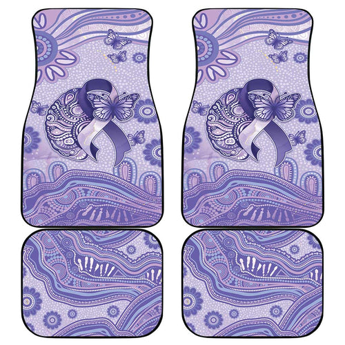 Epilepsy Awareness Car Mats Purple Ribbon Butterfly And Brain Aboriginal Art