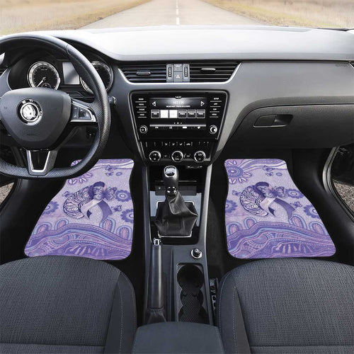 Epilepsy Awareness Car Mats Purple Ribbon Butterfly And Brain Aboriginal Art