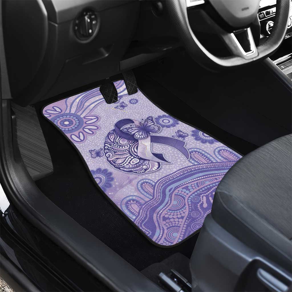 Epilepsy Awareness Car Mats Purple Ribbon Butterfly And Brain Aboriginal Art