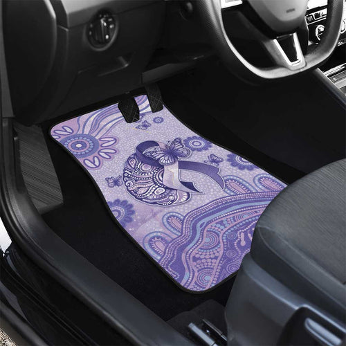 Epilepsy Awareness Car Mats Purple Ribbon Butterfly And Brain Aboriginal Art