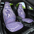 Personalised Epilepsy Awareness Car Seat Cover Purple Ribbon Butterfly And Brain Aboriginal Art