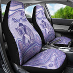 Personalised Epilepsy Awareness Car Seat Cover Purple Ribbon Butterfly And Brain Aboriginal Art