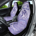 Personalised Epilepsy Awareness Car Seat Cover Purple Ribbon Butterfly And Brain Aboriginal Art