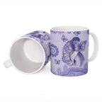Personalised Epilepsy Awareness Ceramic Mug Purple Ribbon Butterfly And Brain Aboriginal Art