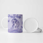 Personalised Epilepsy Awareness Ceramic Mug Purple Ribbon Butterfly And Brain Aboriginal Art