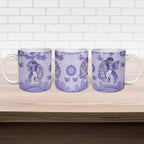 Personalised Epilepsy Awareness Ceramic Mug Purple Ribbon Butterfly And Brain Aboriginal Art