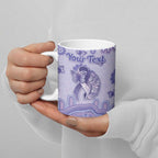 Personalised Epilepsy Awareness Ceramic Mug Purple Ribbon Butterfly And Brain Aboriginal Art