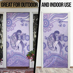 Epilepsy Awareness Door Cover Purple Ribbon Butterfly And Brain Aboriginal Art