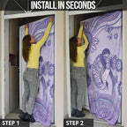 Epilepsy Awareness Door Cover Purple Ribbon Butterfly And Brain Aboriginal Art