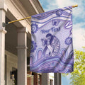 Personalised Epilepsy Awareness Garden Flag Purple Ribbon Butterfly And Brain Aboriginal Art