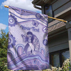 Personalised Epilepsy Awareness Garden Flag Purple Ribbon Butterfly And Brain Aboriginal Art