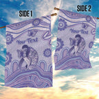 Personalised Epilepsy Awareness Garden Flag Purple Ribbon Butterfly And Brain Aboriginal Art