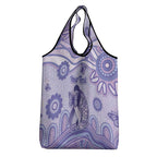 Personalised Epilepsy Awareness Grocery Bag Purple Ribbon Butterfly And Brain Aboriginal Art
