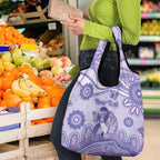 Personalised Epilepsy Awareness Grocery Bag Purple Ribbon Butterfly And Brain Aboriginal Art
