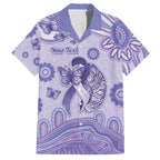 Personalised Epilepsy Awareness Hawaiian Shirt Purple Ribbon Butterfly And Brain Aboriginal Art