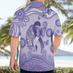 Personalised Epilepsy Awareness Hawaiian Shirt Purple Ribbon Butterfly And Brain Aboriginal Art