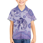 Personalised Epilepsy Awareness Hawaiian Shirt Purple Ribbon Butterfly And Brain Aboriginal Art