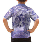 Personalised Epilepsy Awareness Hawaiian Shirt Purple Ribbon Butterfly And Brain Aboriginal Art