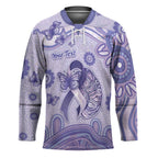 Personalised Epilepsy Awareness Hockey Jersey Purple Ribbon Butterfly And Brain Aboriginal Art