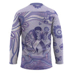 Personalised Epilepsy Awareness Hockey Jersey Purple Ribbon Butterfly And Brain Aboriginal Art