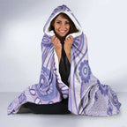 Personalised Epilepsy Awareness Hooded Blanket Purple Ribbon Butterfly And Brain Aboriginal Art