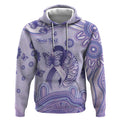 Personalised Epilepsy Awareness Hoodie Purple Ribbon Butterfly And Brain Aboriginal Art