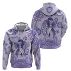 Personalised Epilepsy Awareness Hoodie Purple Ribbon Butterfly And Brain Aboriginal Art