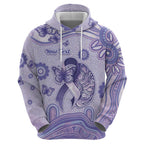 Personalised Epilepsy Awareness Hoodie Purple Ribbon Butterfly And Brain Aboriginal Art