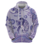 Personalised Epilepsy Awareness Hoodie Purple Ribbon Butterfly And Brain Aboriginal Art