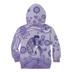 Personalised Epilepsy Awareness Kid Hoodie Purple Ribbon Butterfly And Brain Aboriginal Art