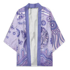 Personalised Epilepsy Awareness Kimono Purple Ribbon Butterfly And Brain Aboriginal Art