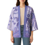 Personalised Epilepsy Awareness Kimono Purple Ribbon Butterfly And Brain Aboriginal Art