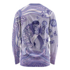 Personalised Epilepsy Awareness Long Sleeve Shirt Purple Ribbon Butterfly And Brain Aboriginal Art