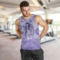 Personalised Epilepsy Awareness Men Tank Top Purple Ribbon Butterfly And Brain Aboriginal Art