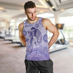 Personalised Epilepsy Awareness Men Tank Top Purple Ribbon Butterfly And Brain Aboriginal Art