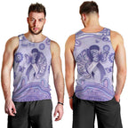 Personalised Epilepsy Awareness Men Tank Top Purple Ribbon Butterfly And Brain Aboriginal Art