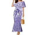 Personalised Epilepsy Awareness Mermaid Dress Purple Ribbon Butterfly And Brain Aboriginal Art