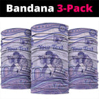 Personalised Epilepsy Awareness Neck Gaiter Purple Ribbon Butterfly And Brain Aboriginal Art