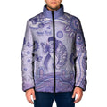 Personalised Epilepsy Awareness Padded Jacket Purple Ribbon Butterfly And Brain Aboriginal Art