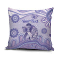 Personalised Epilepsy Awareness Pillow Cover Purple Ribbon Butterfly And Brain Aboriginal Art