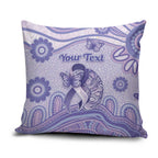 Personalised Epilepsy Awareness Pillow Cover Purple Ribbon Butterfly And Brain Aboriginal Art