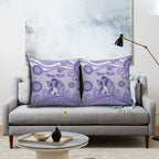 Personalised Epilepsy Awareness Pillow Cover Purple Ribbon Butterfly And Brain Aboriginal Art