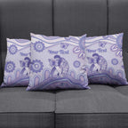 Personalised Epilepsy Awareness Pillow Cover Purple Ribbon Butterfly And Brain Aboriginal Art