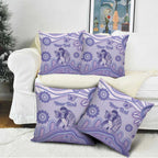 Personalised Epilepsy Awareness Pillow Cover Purple Ribbon Butterfly And Brain Aboriginal Art